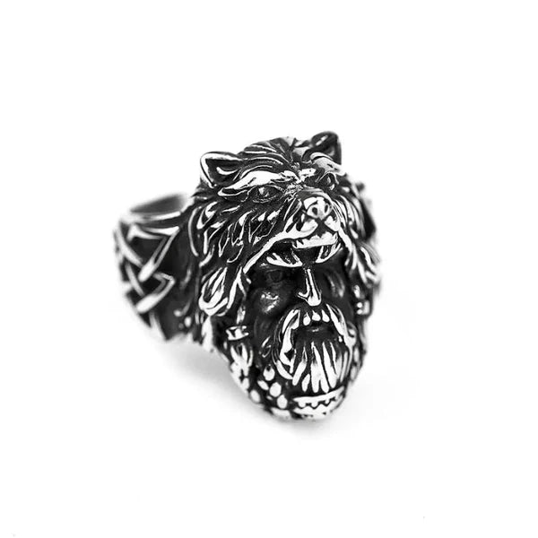 Vintage Odin Wolf Stainless Steel Ring