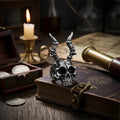 Vintage Punk Ram's Horn Skull Ring