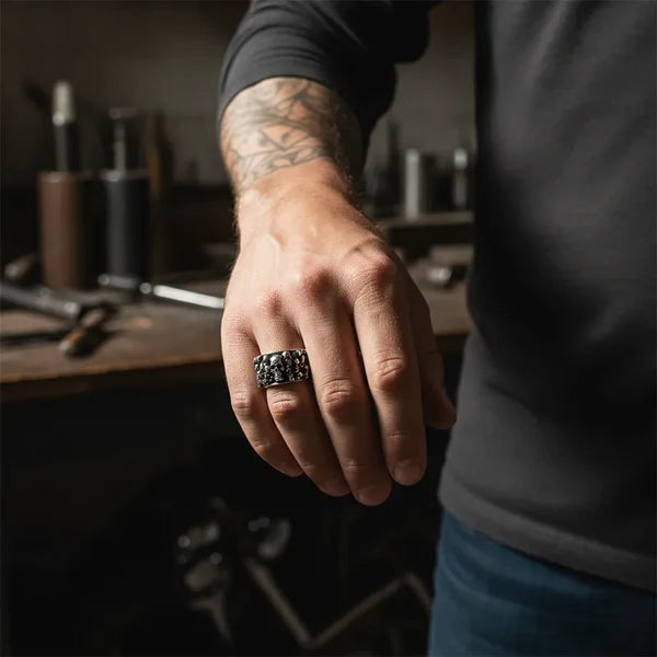 Multi Skull Oval Ring