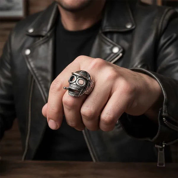 Vintage Skull Stainless Steel Ring for Men