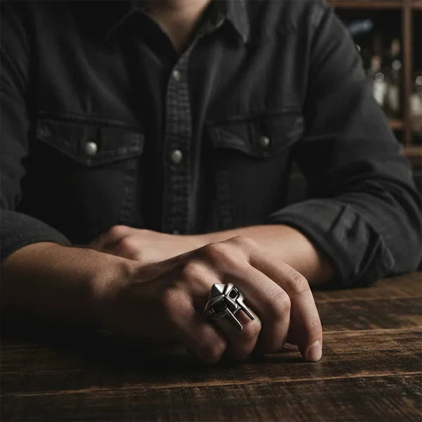 Vintage Spartan Warrior Mask Stainless Steel Ring