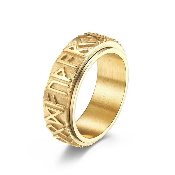 Vintage Viking Rune Spinner Ring