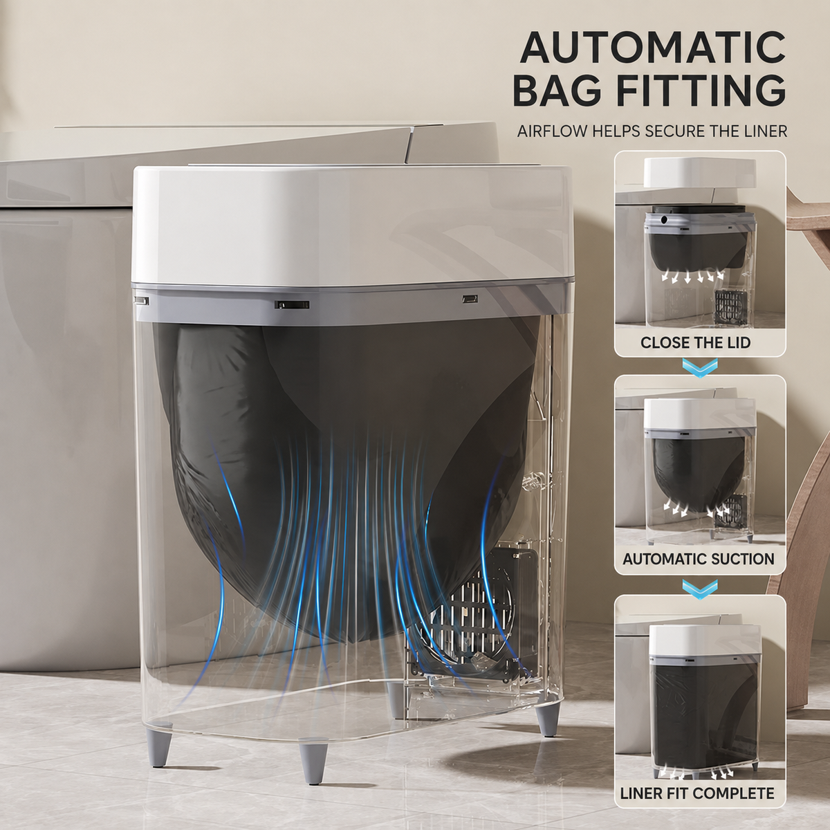Automatic Bag-Fitting Sensor Bin