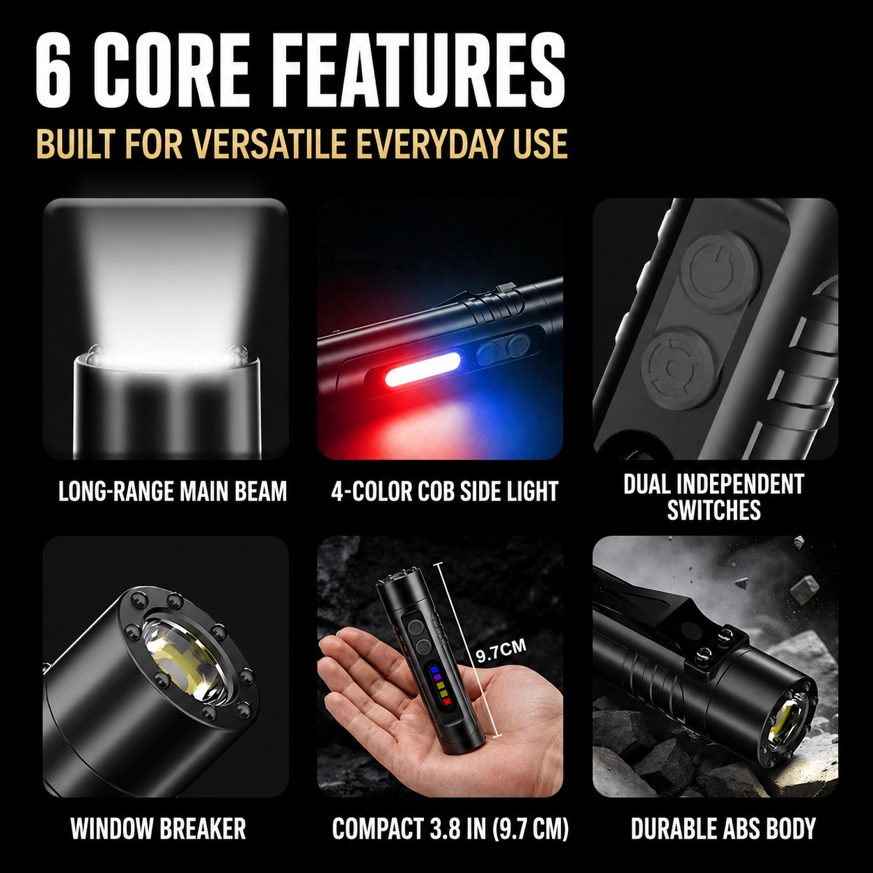 6-in-1 Multifunction Pocket Flashlight