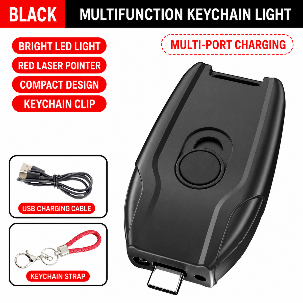 Rechargeable Keychain Light & Pointer