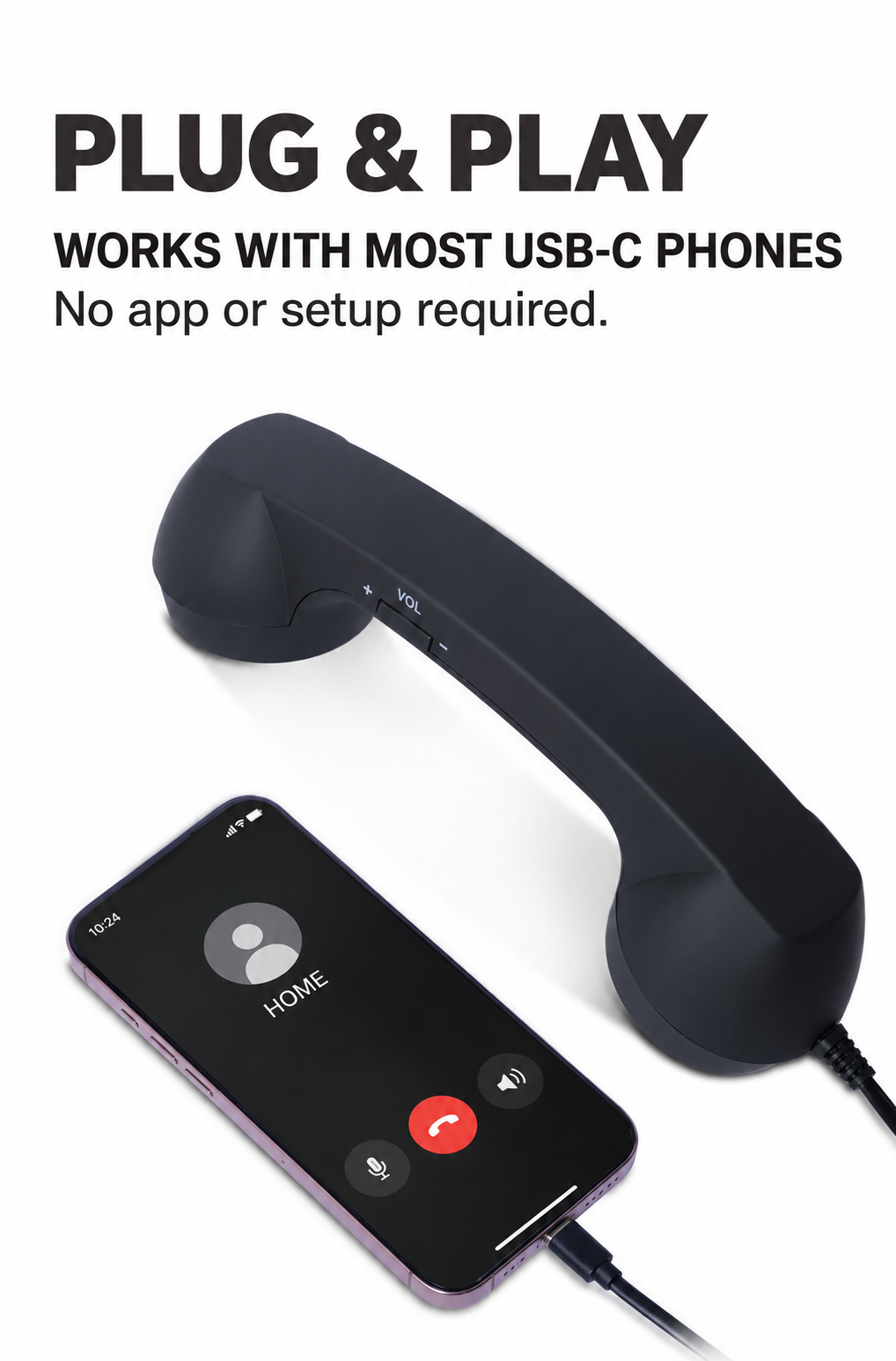 USB-C Retro Phone Handset