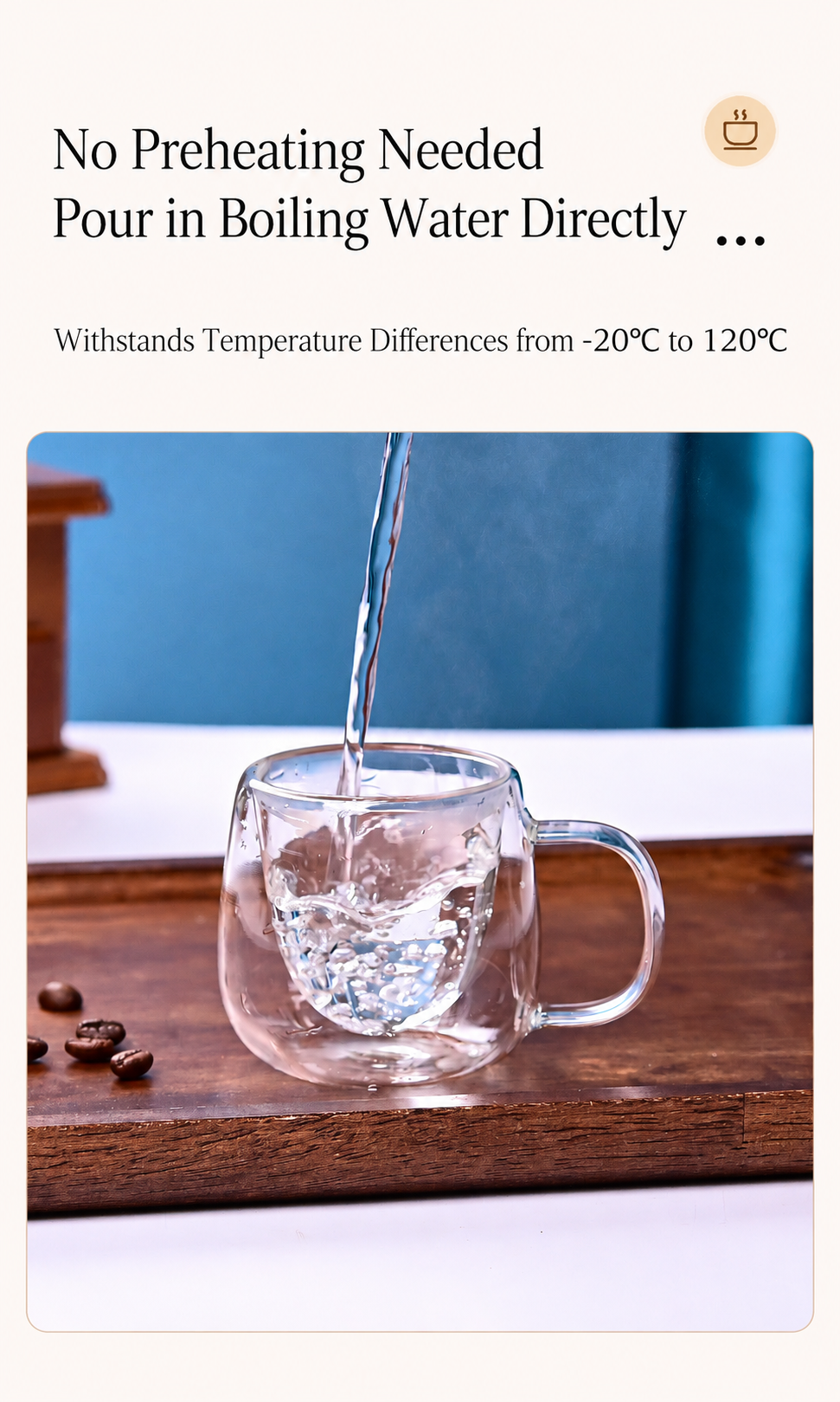 Double Wall Glass Coffee Cups with Handles