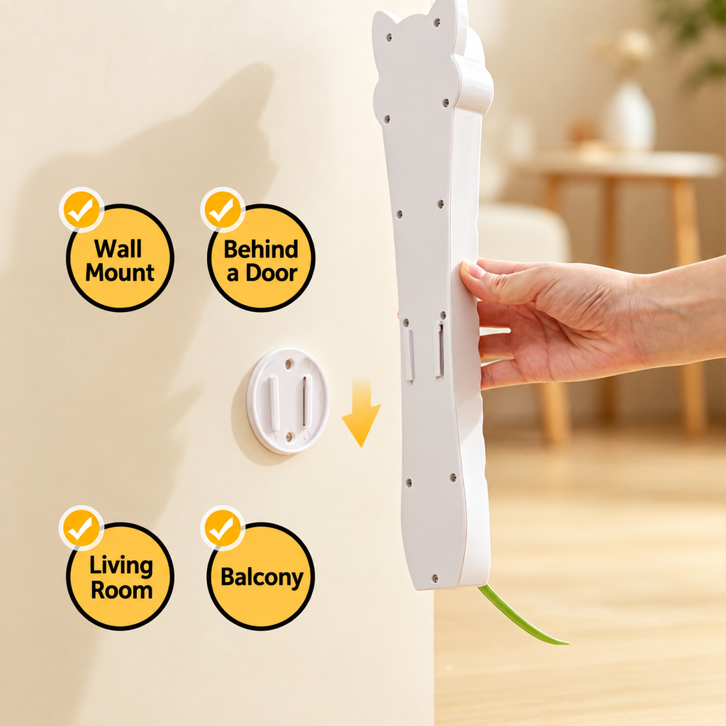 Ribbon Chase Wall Cat Toy