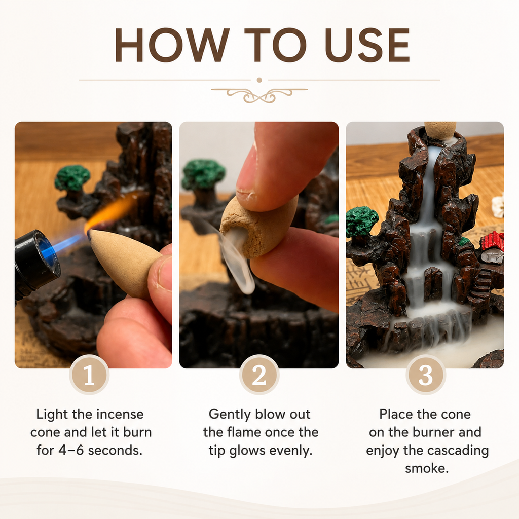 Mountain Waterfall Backflow Incense Burner