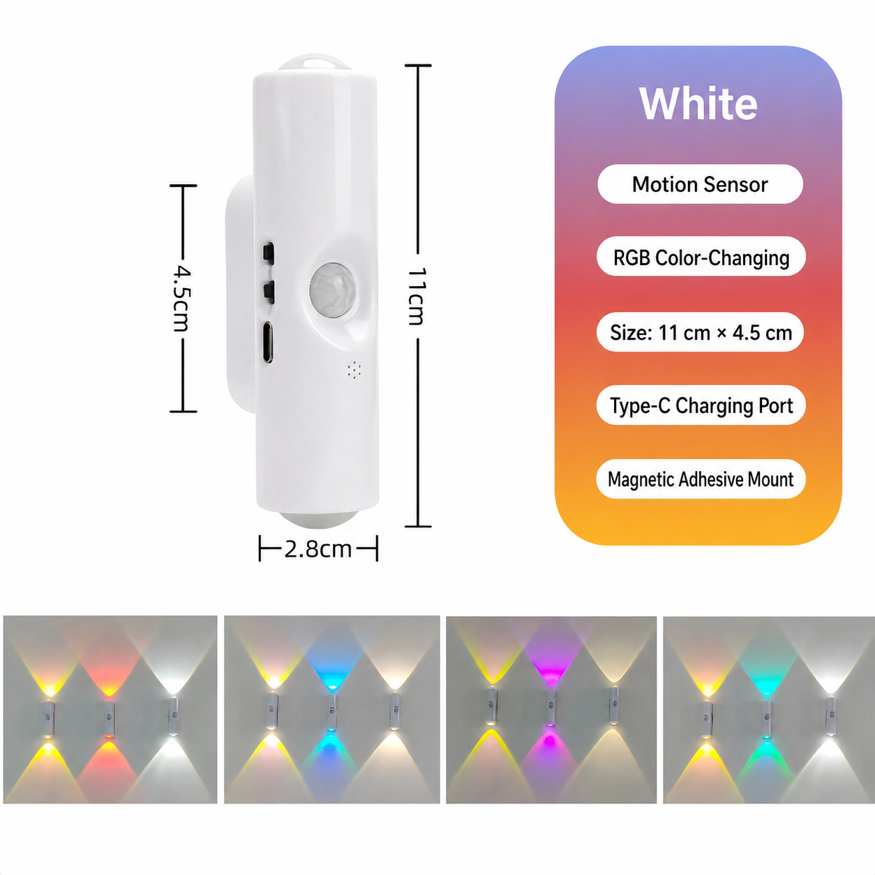 RGB Motion Sensor Night Light