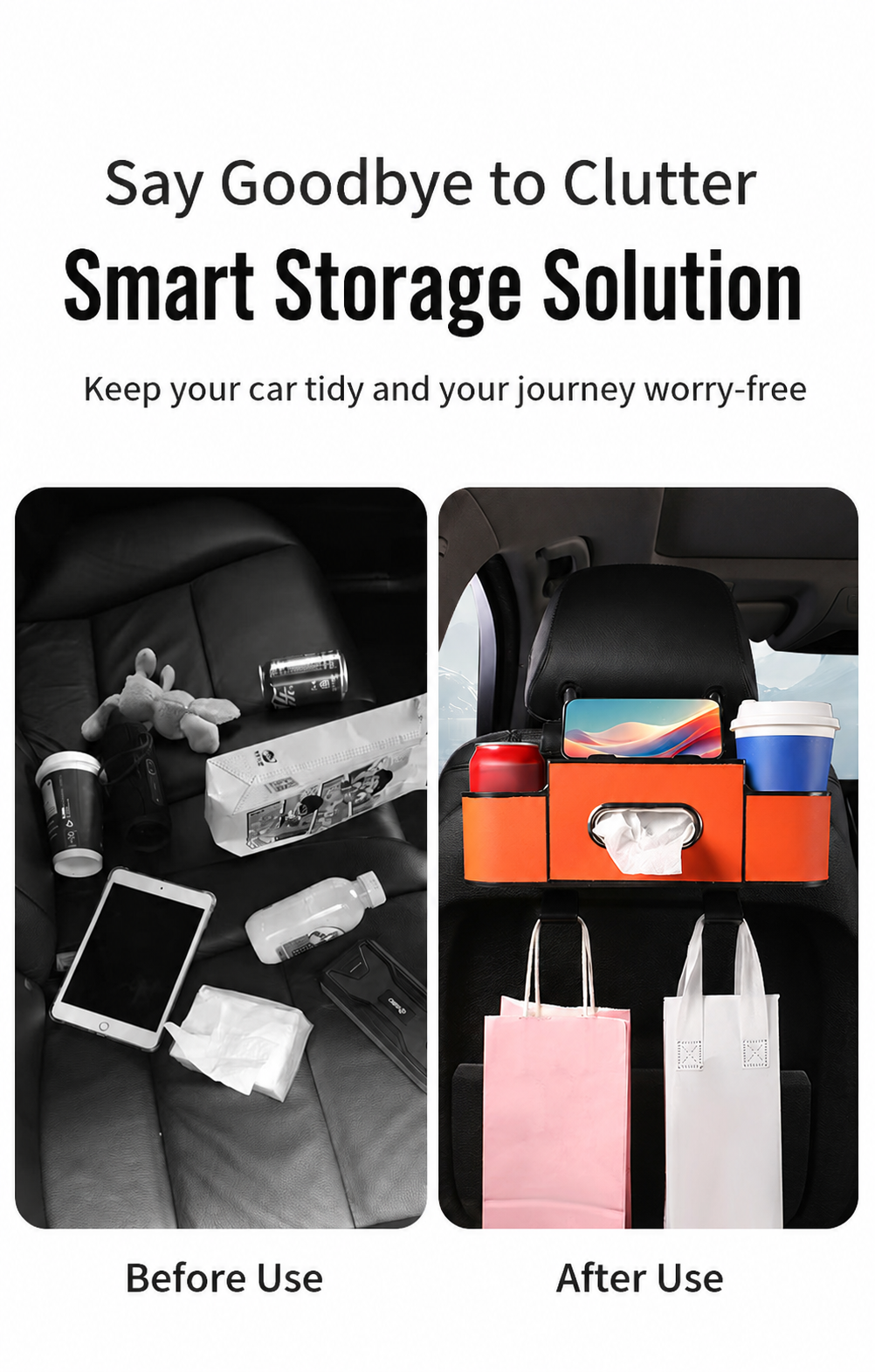 Universal Car Seat Back Storage Organizer