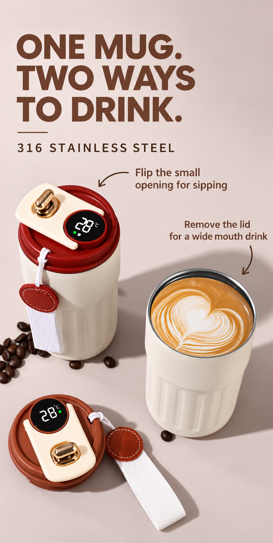 Smart Temperature Display Travel Mug