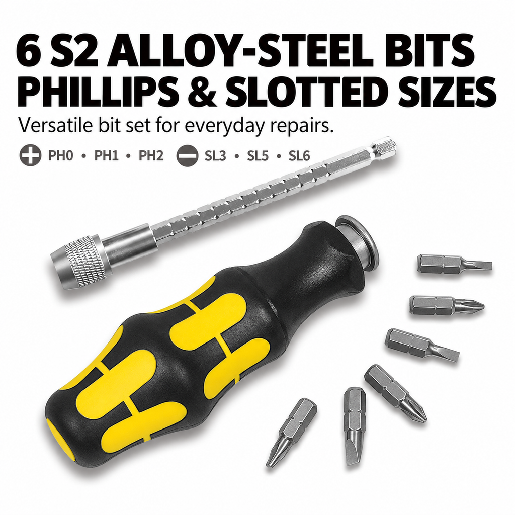 6-in-1 Ratcheting Screwdriver