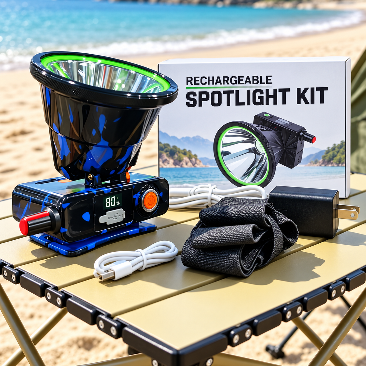 Rechargeable Outdoor Spotlight Kit