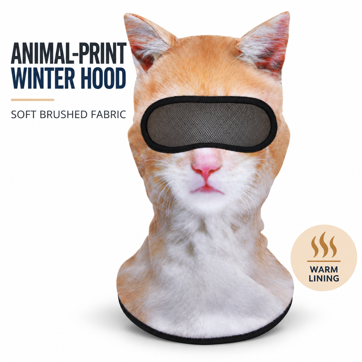 Animal-Print Breathable Winter Hood