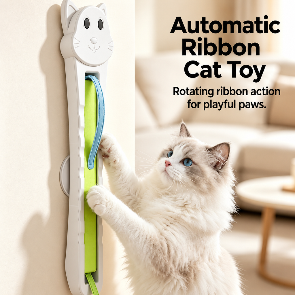 Ribbon Chase Wall Cat Toy