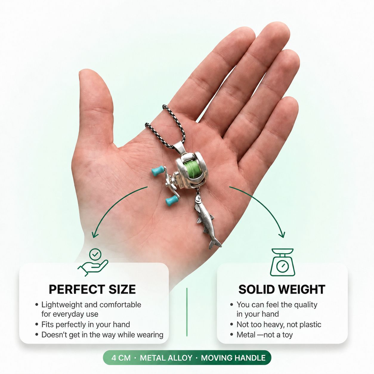 A necklace that is both wearable and playable.