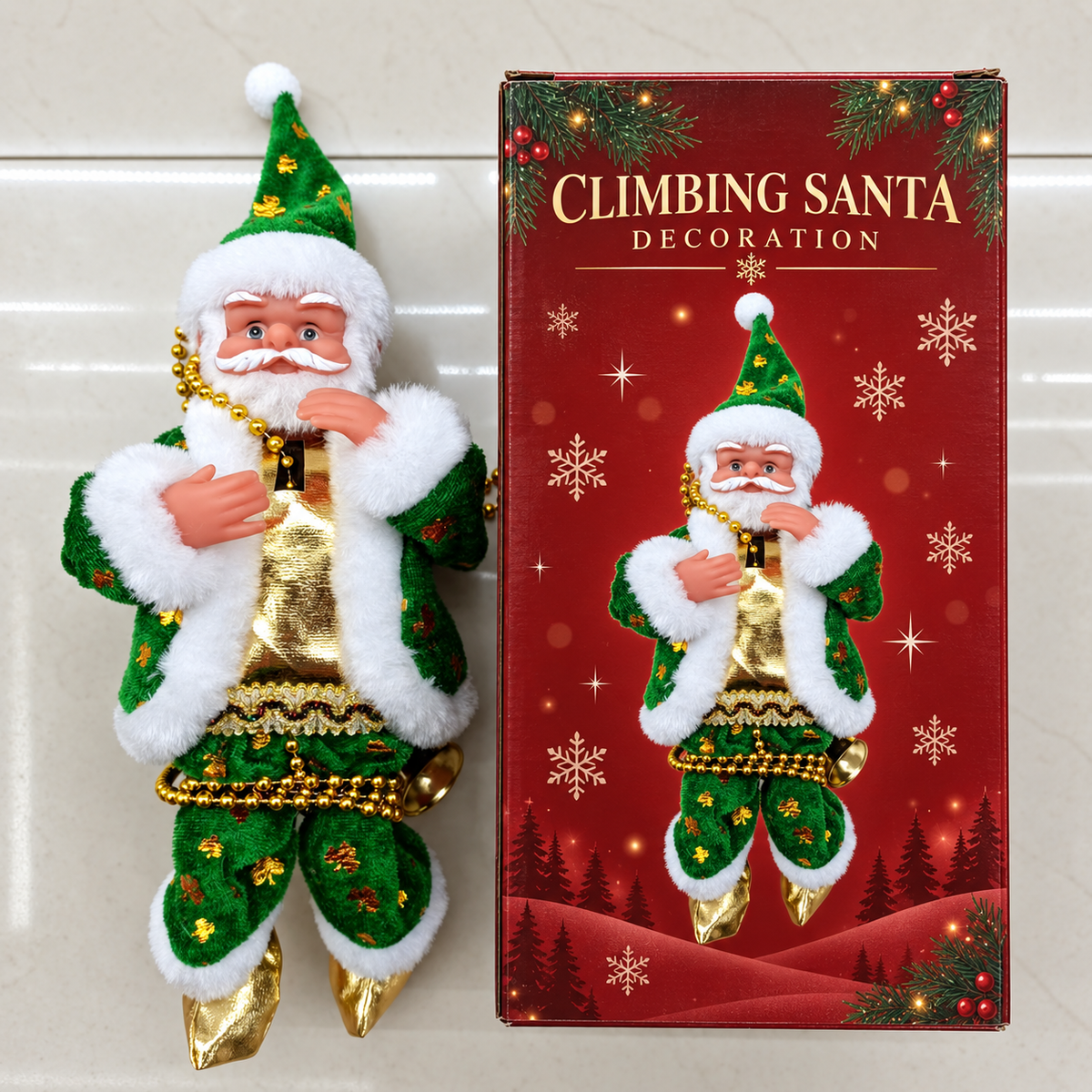 Beaded Chain Climbing Santa