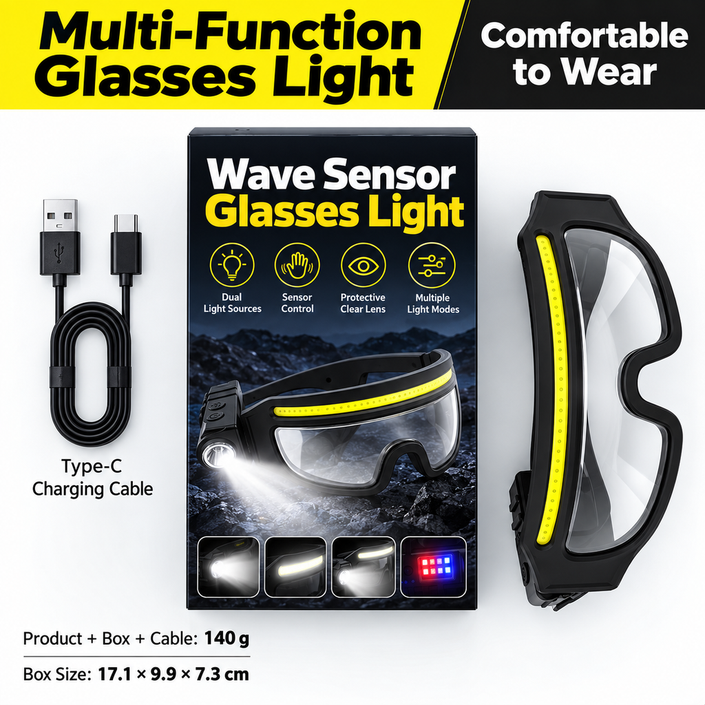 LED Sensor Cycling Safety Glasses