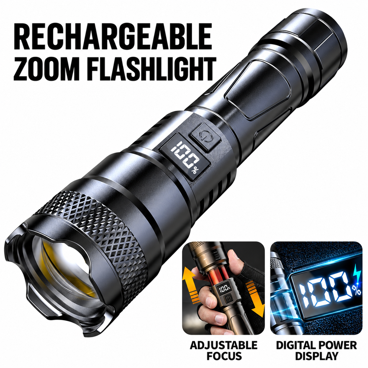 Rechargeable Zoom LED Flashlight