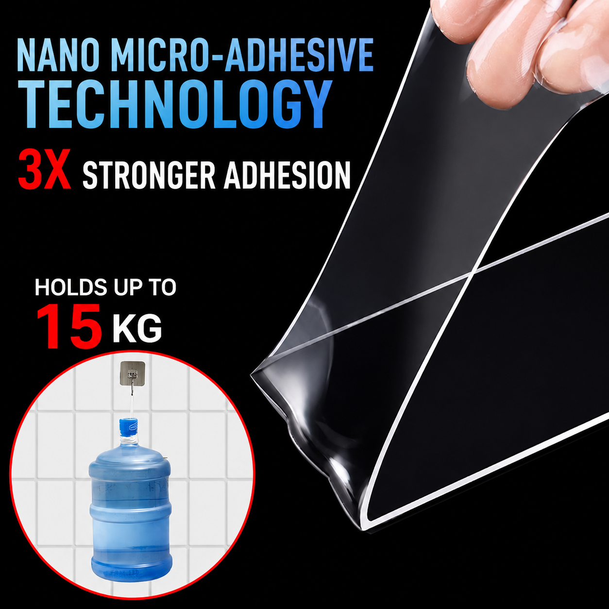 Reusable Nano Grip Mounting Tape