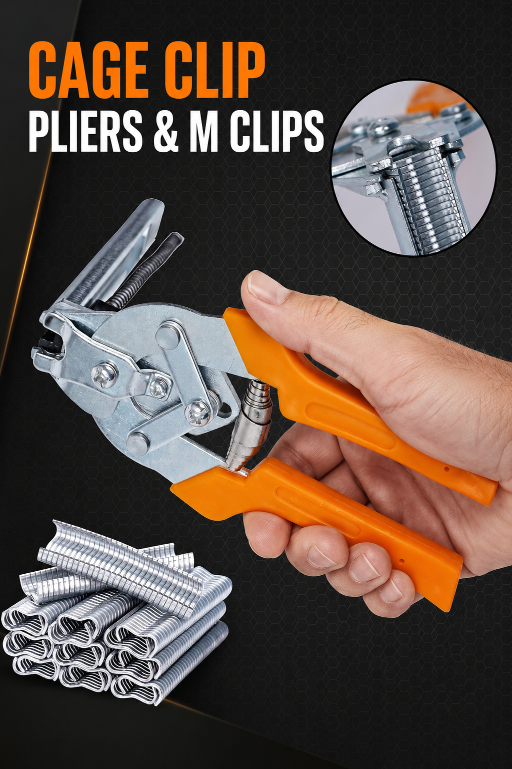 Cage Clip Pliers with M Clips