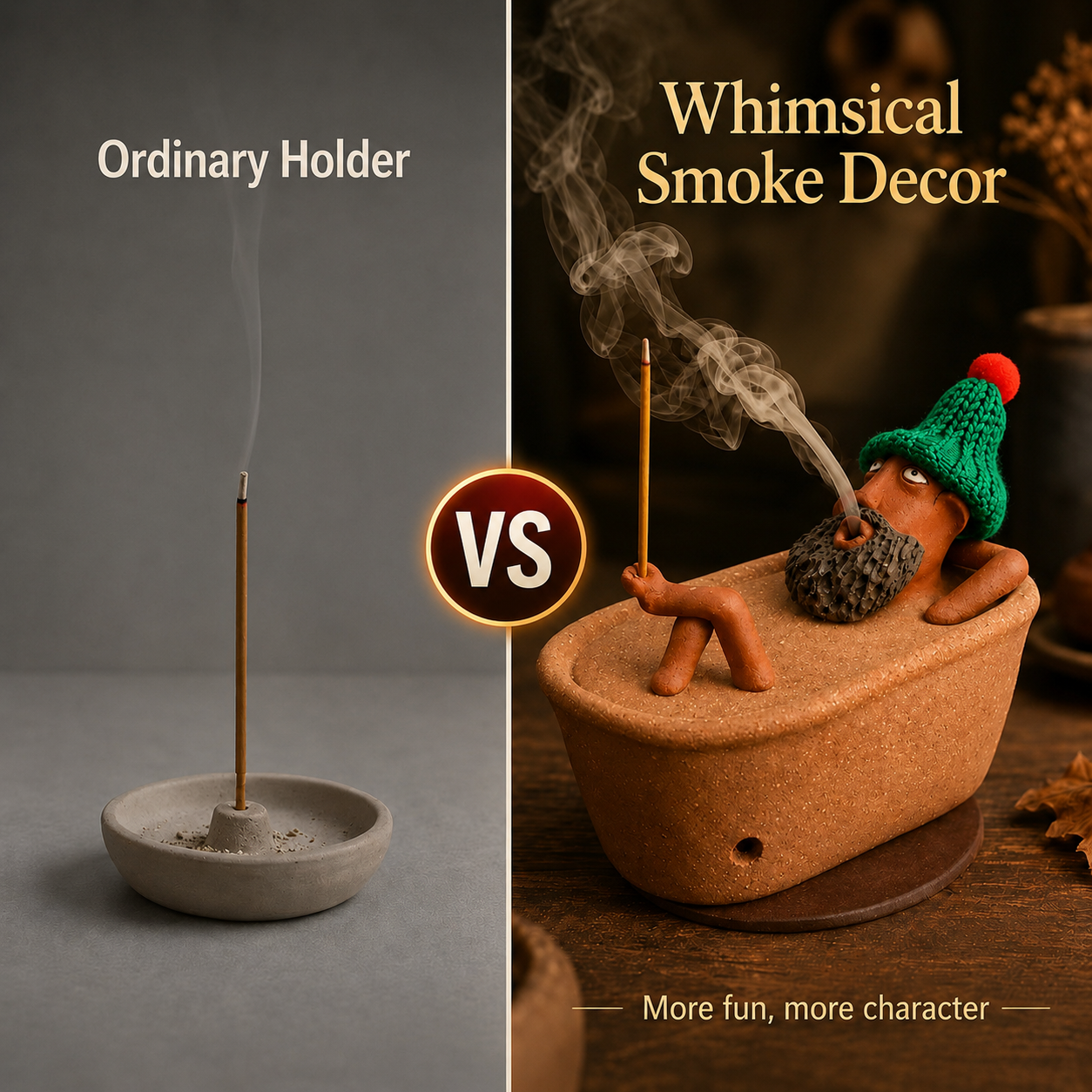 Handmade Bearded Man Incense Holder