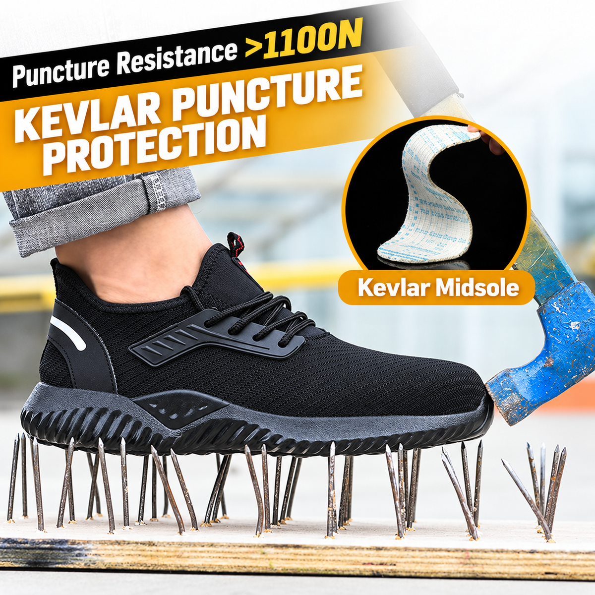 Steel Toe Puncture-Resistant Work Shoes