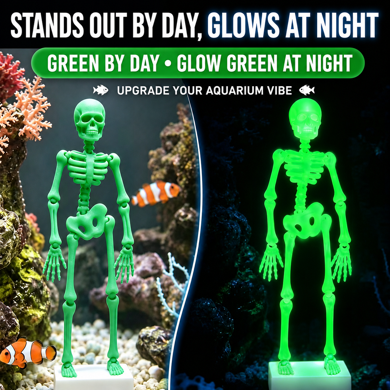 Glow Skeleton Aquarium Ornament