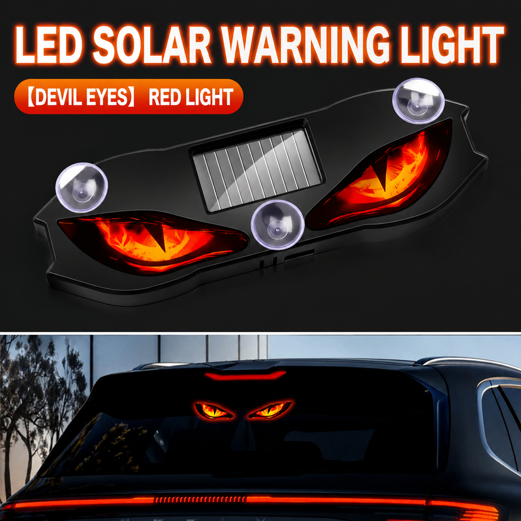 Solar-powered "Devil's Eye" LED car window light
