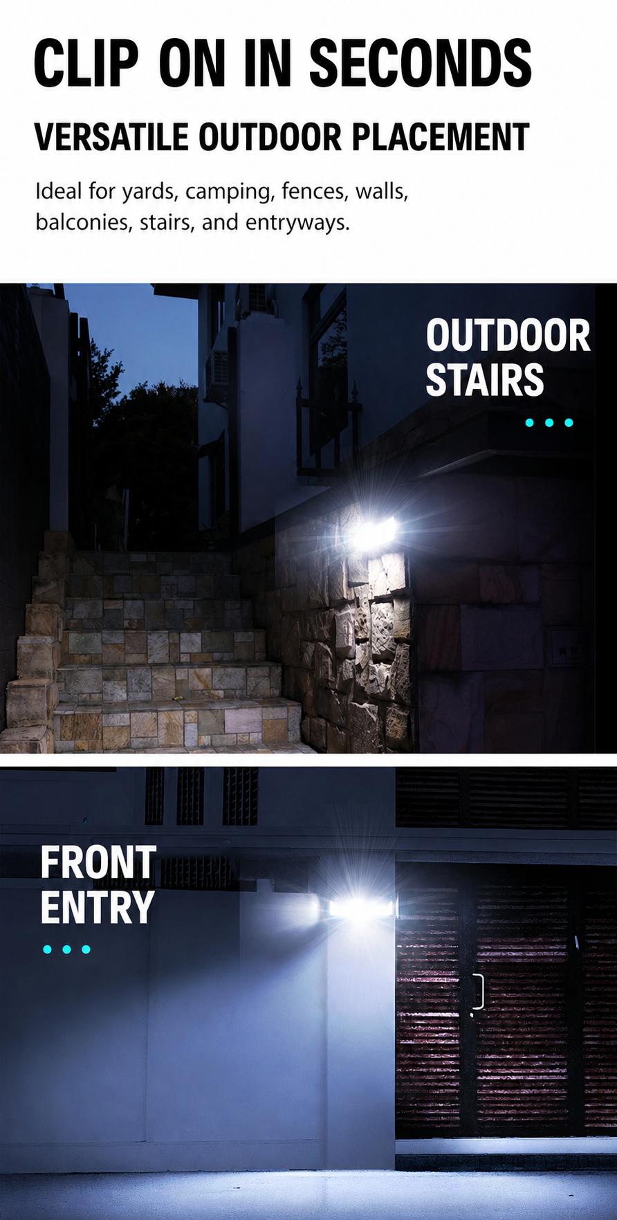 Clip-On Solar Motion Sensor Outdoor Light
