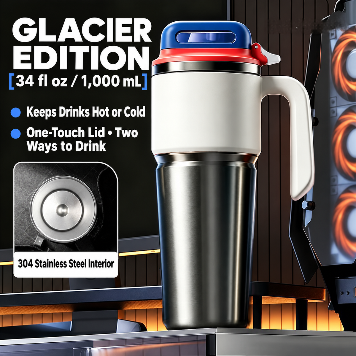 Insulated Travel Mug with Handle