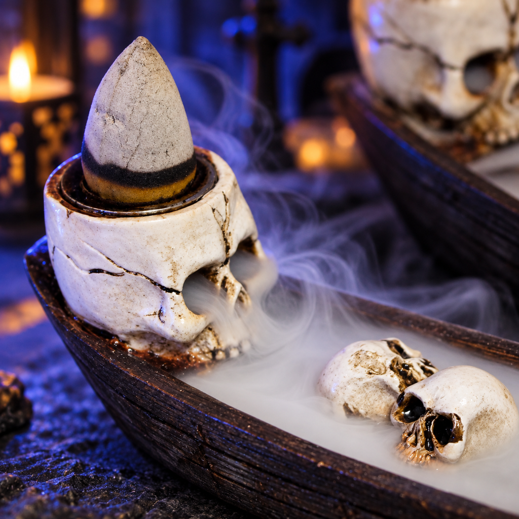 Skeleton Boat Backflow Incense Burner