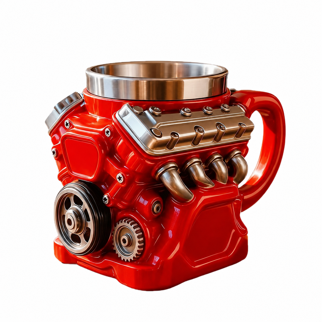 Engine-Shaped Stainless Steel Mug