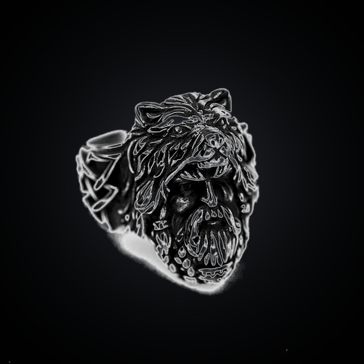 Vintage Odin Wolf Stainless Steel Ring