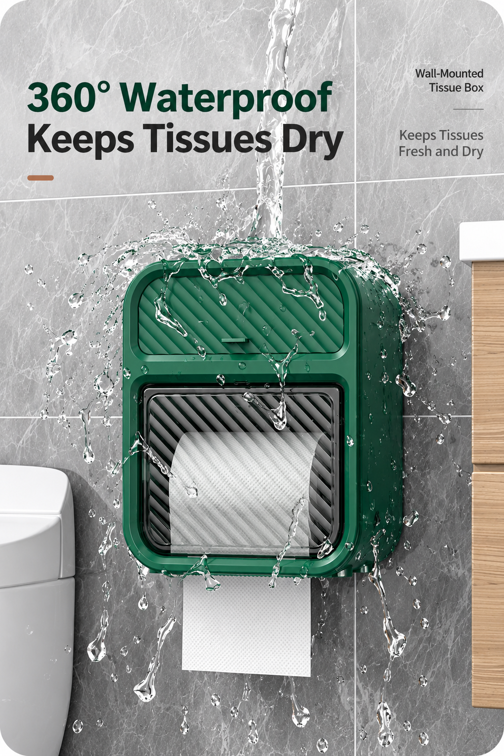Wall-Mounted Tissue & Storage Organizer