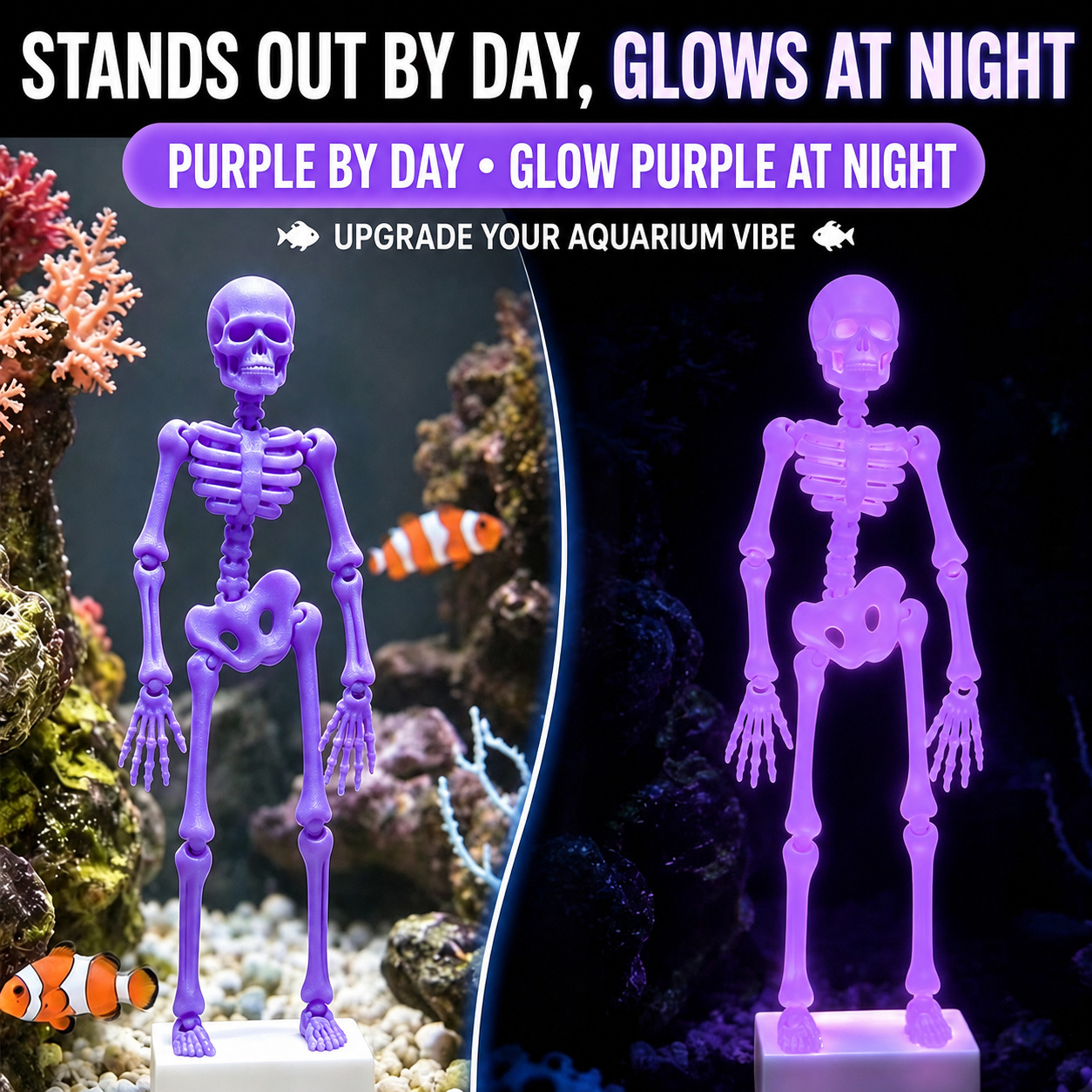 Glow Skeleton Aquarium Ornament