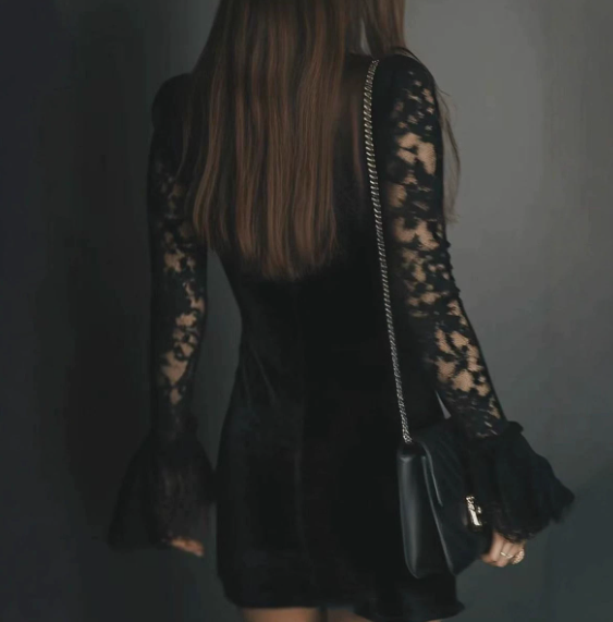 Womens Lace Panel Formal Dress