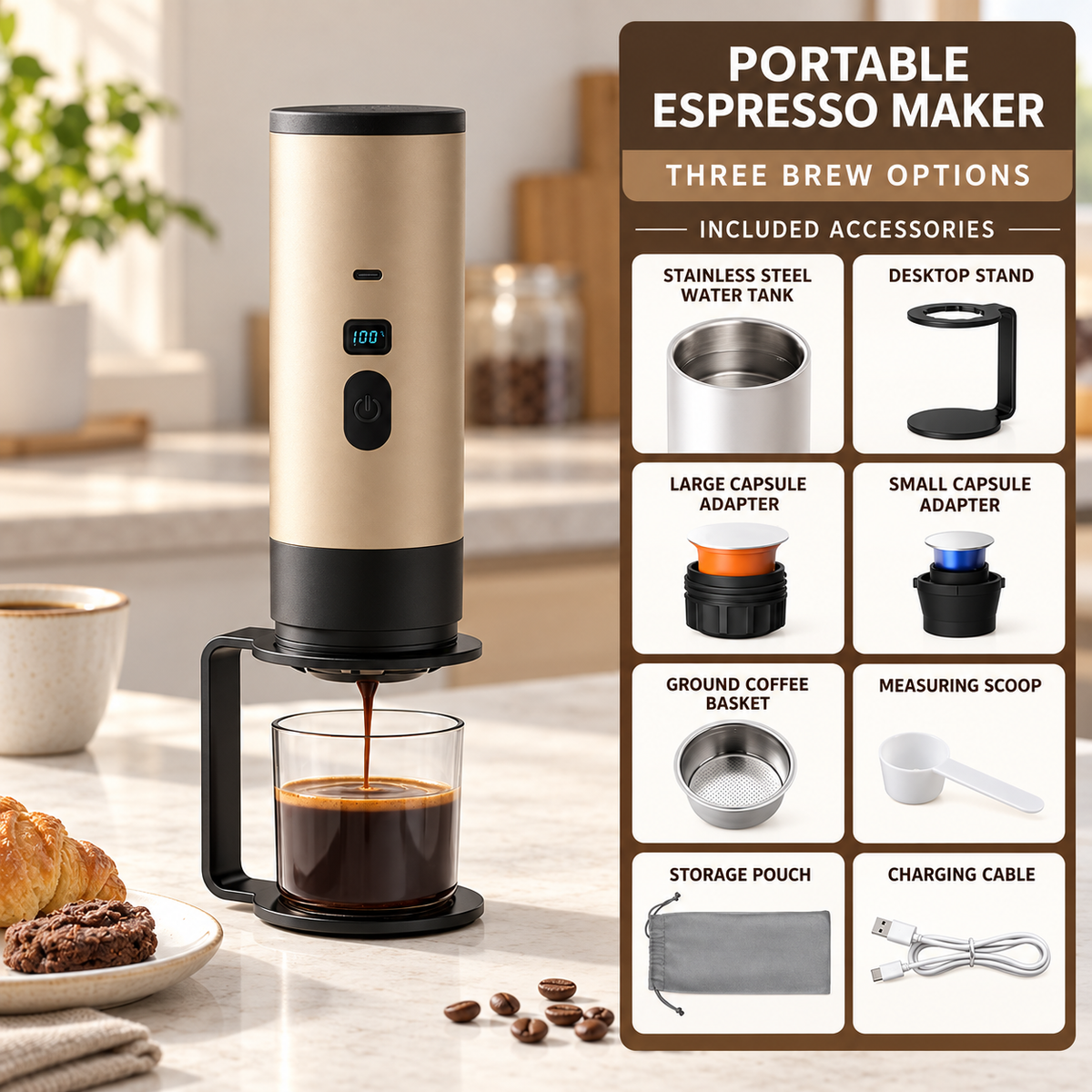 Portable Self-Heating Espresso Maker