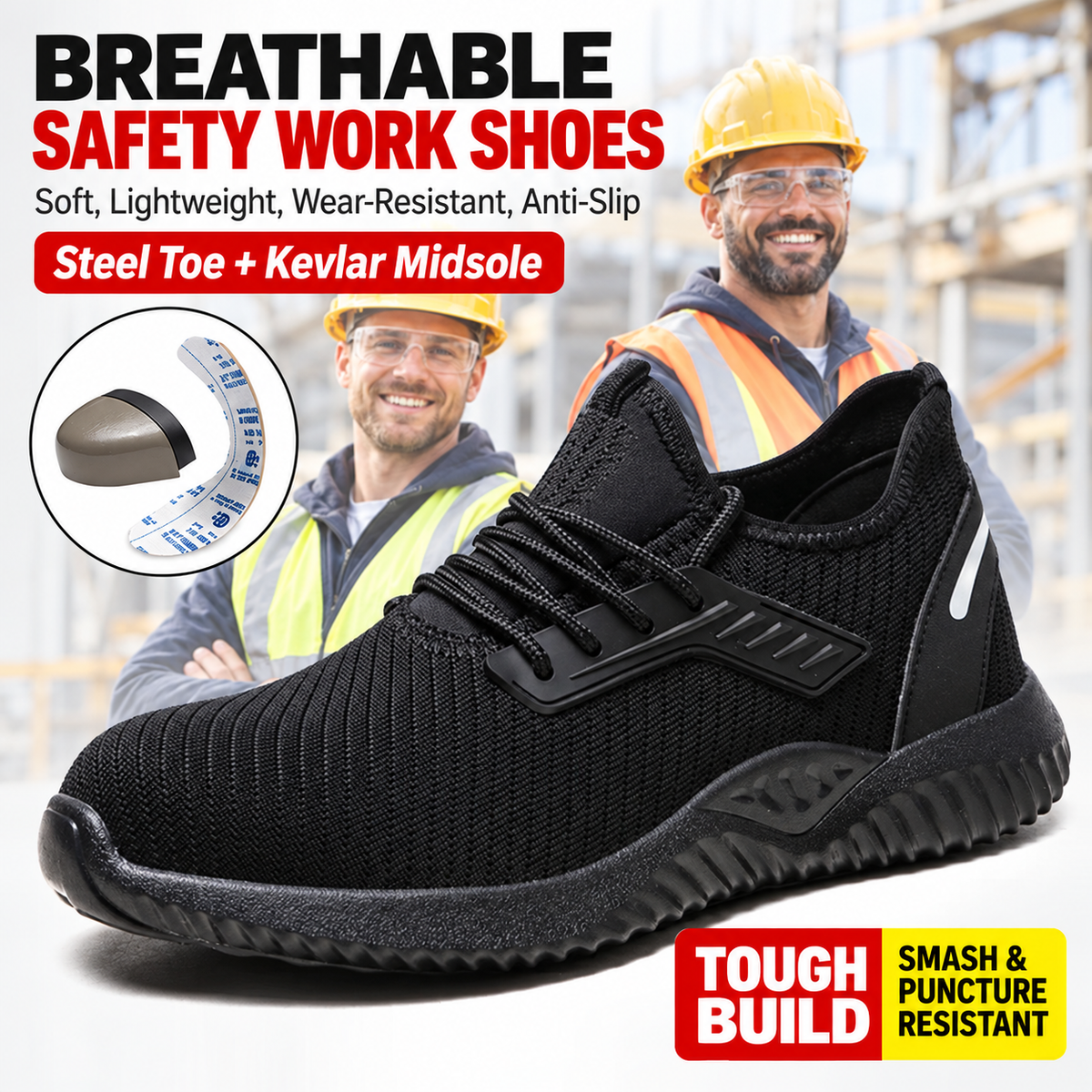 Steel Toe Puncture-Resistant Work Shoes