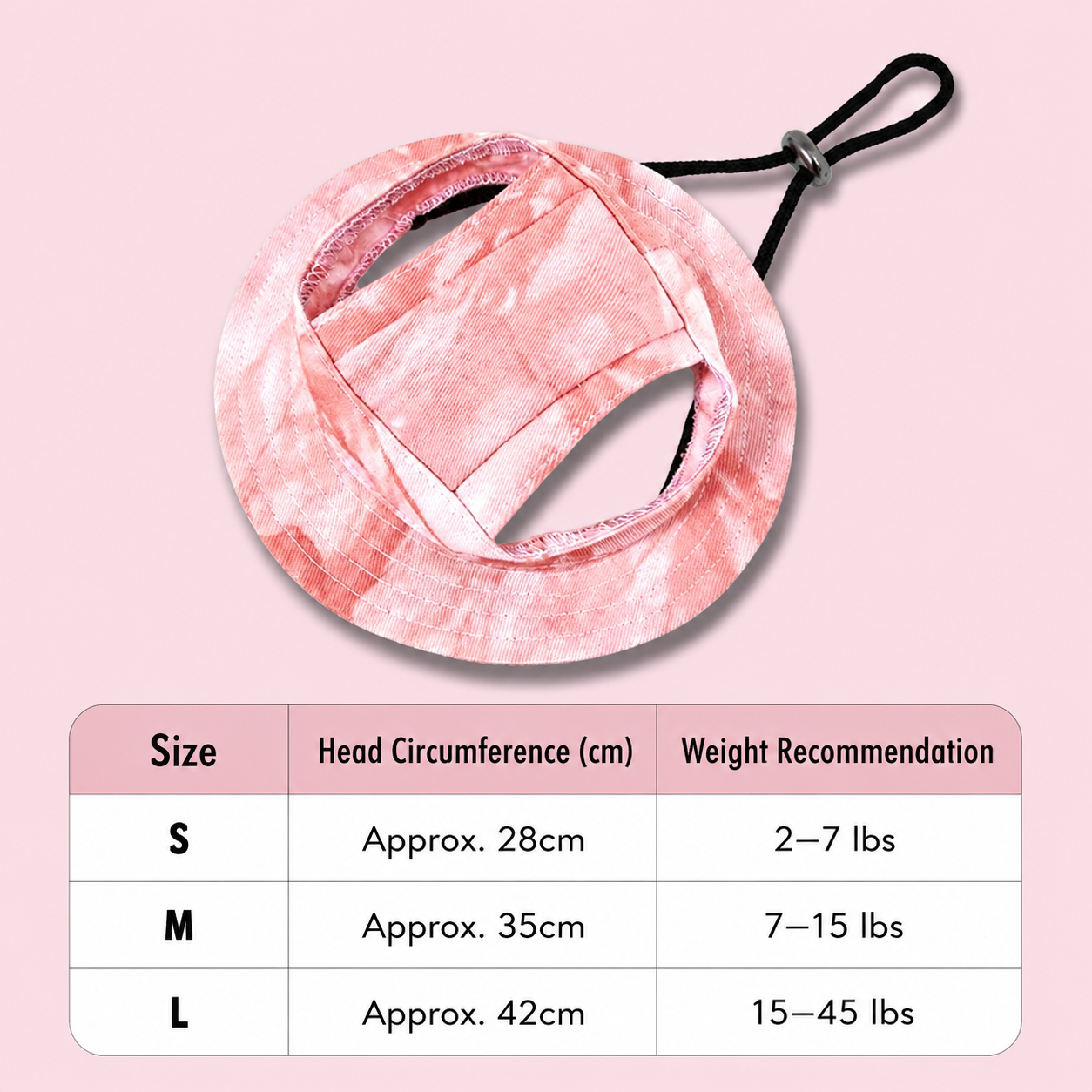 Sun-shielding, non-chafing pet hat
