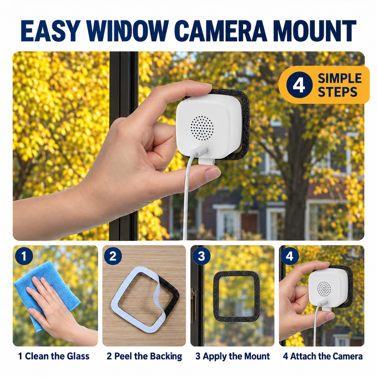 Compact Inside-Glass Security Camera