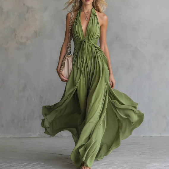 Womens Elegant Sleeveless Waist Fit Dress