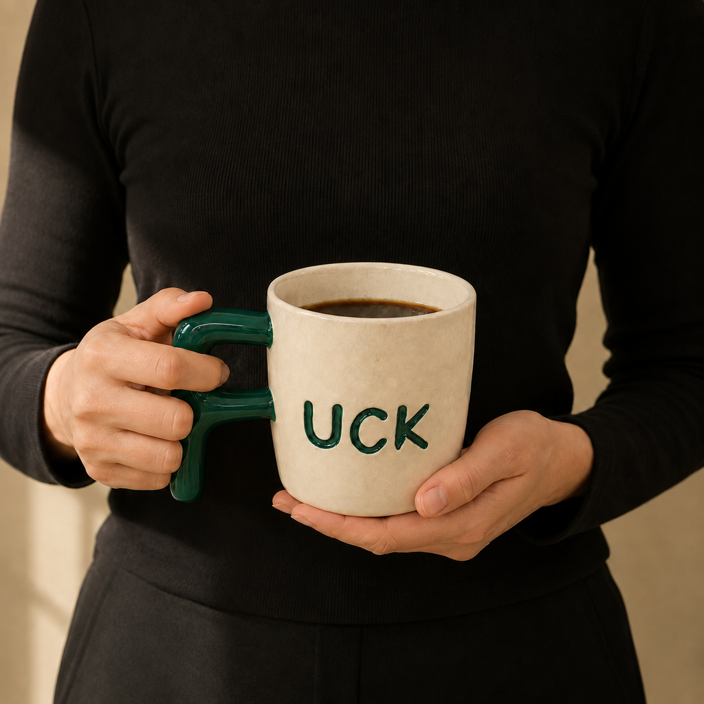 F-Handle Funny Ceramic Coffee Mug