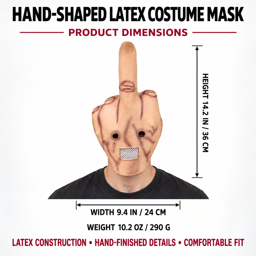 Middle Finger Hand Costume Mask