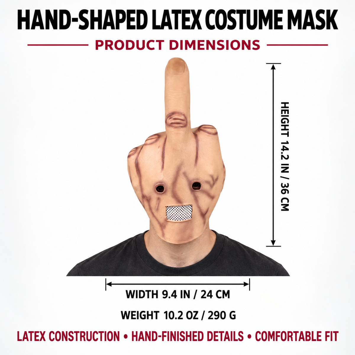 Middle Finger Hand Costume Mask
