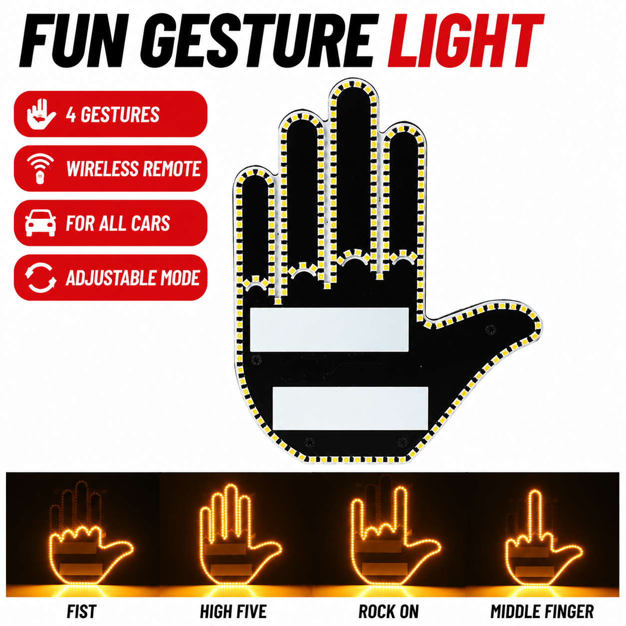 Multifunctional In-Car Gesture Warning Light