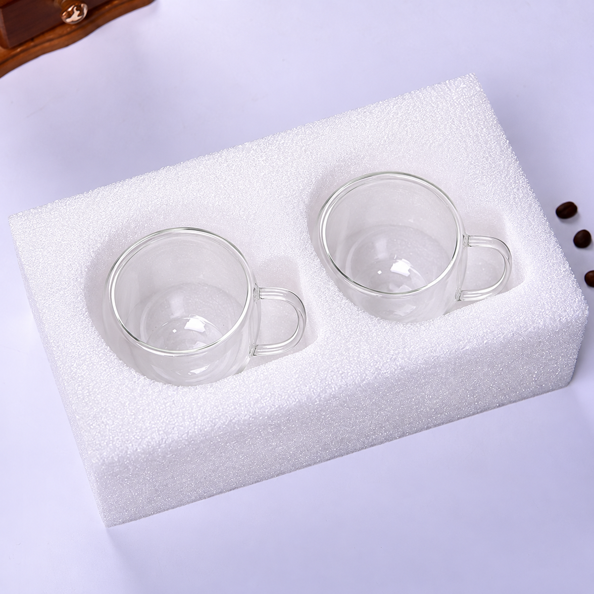 Double Wall Glass Coffee Cups with Handles