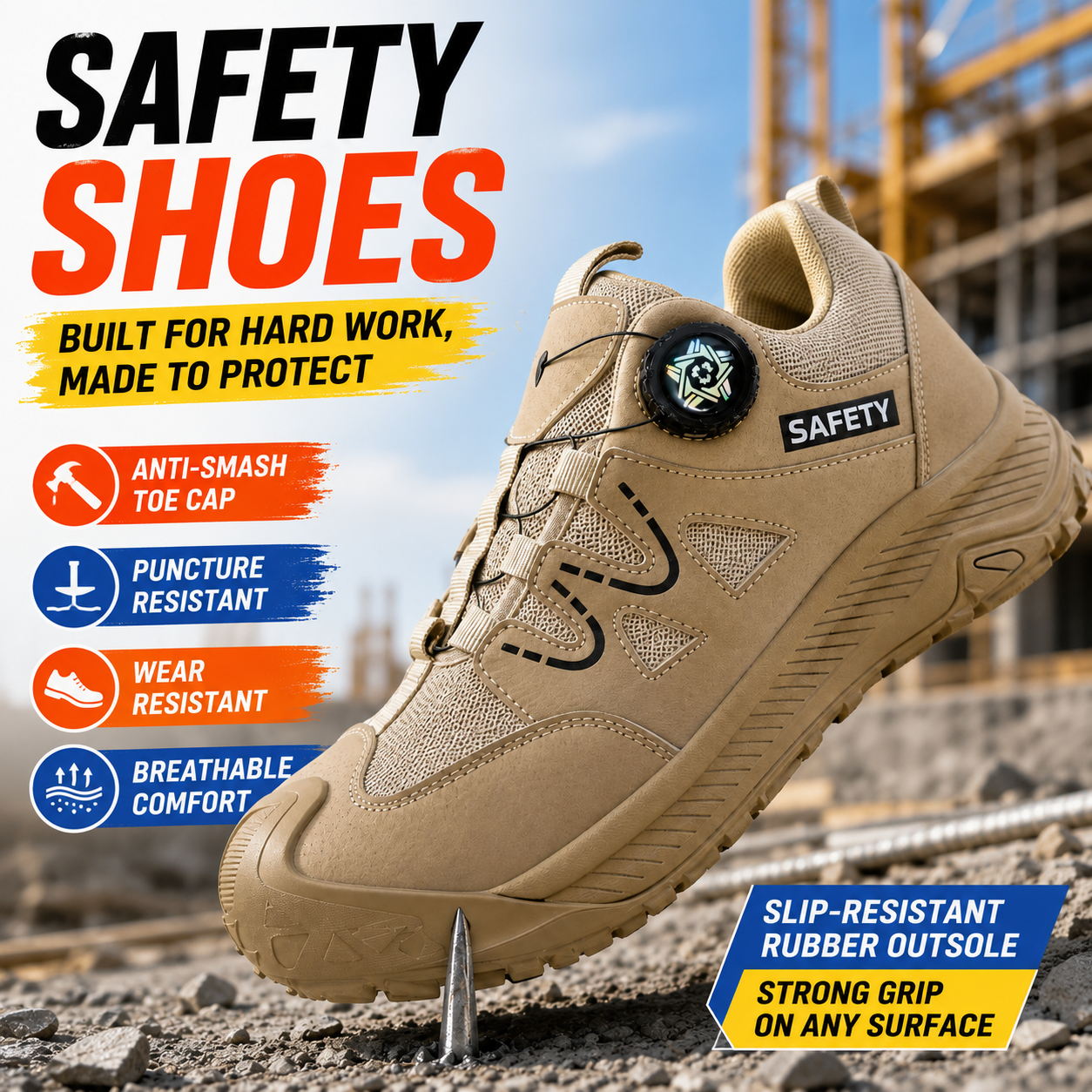 Quick-Dial Protective Work Shoes