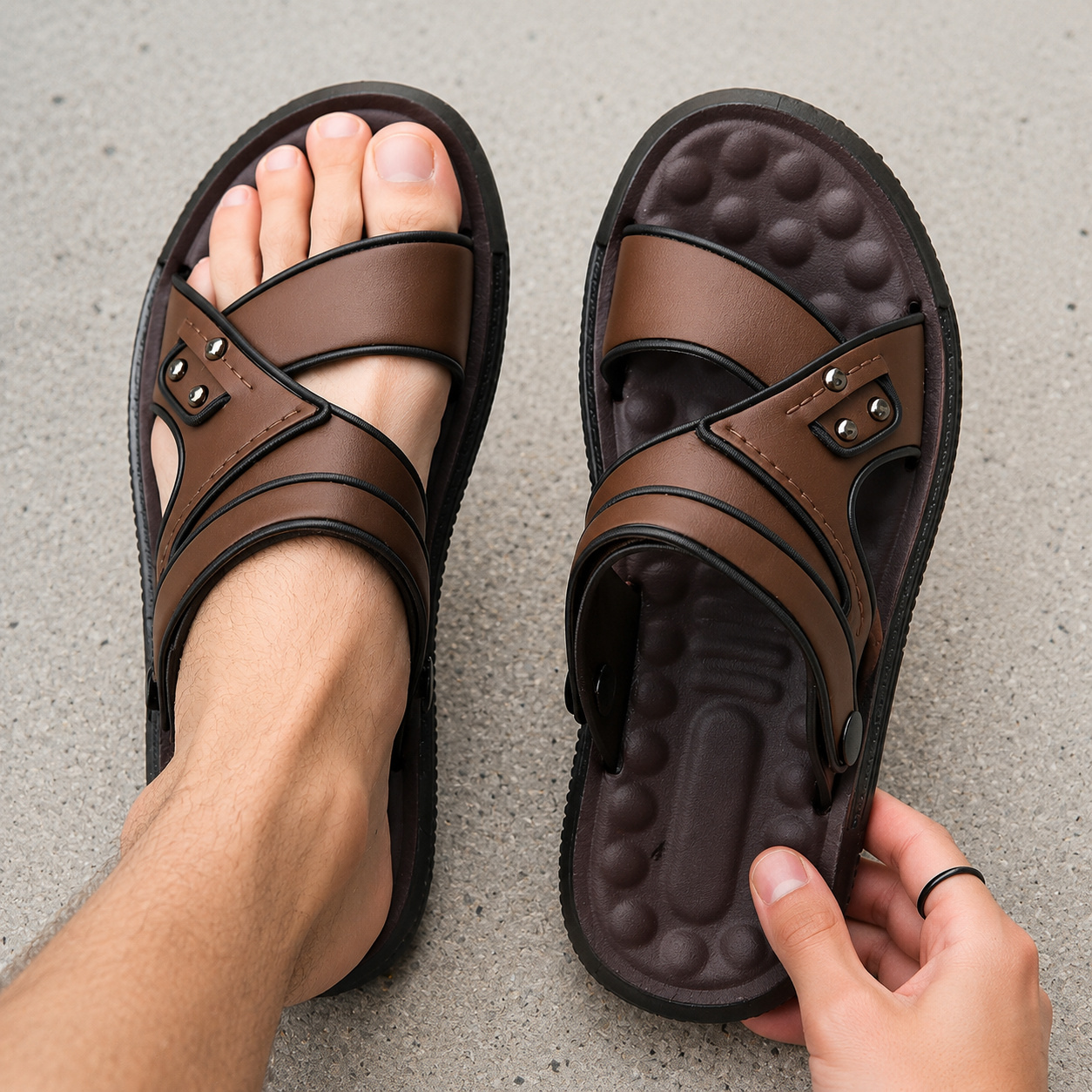 Men's Casual Non-Slip, Durable Beach Sandals/Slides